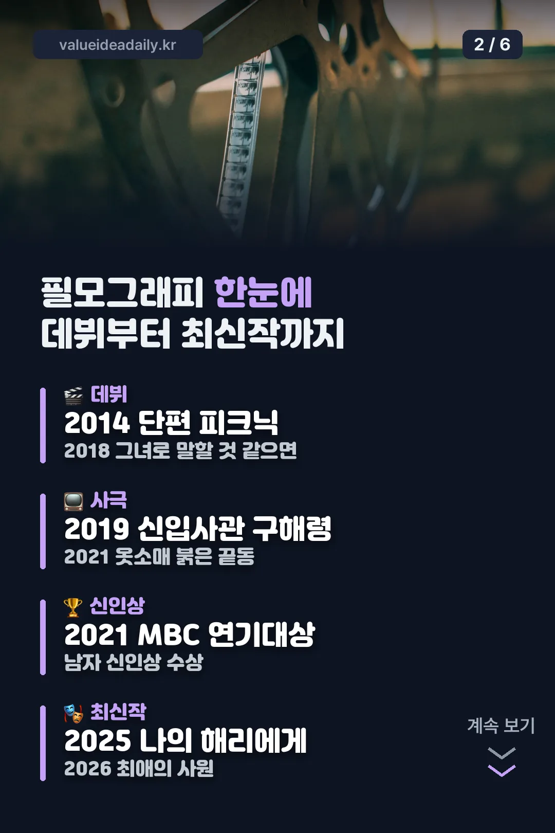 필모그래피 한눈에 보기