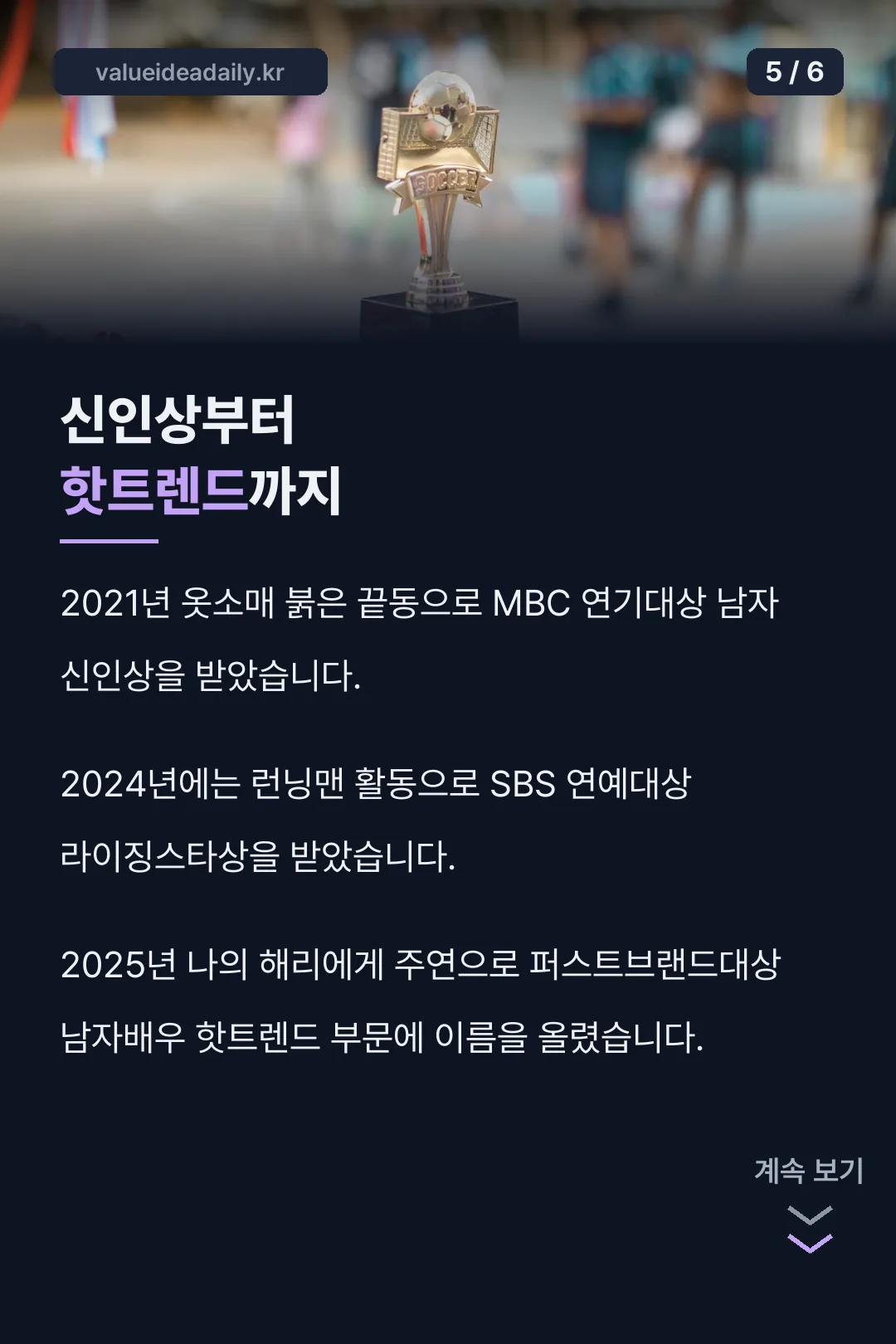 신인상부터 핫트렌드까지 수상 이력