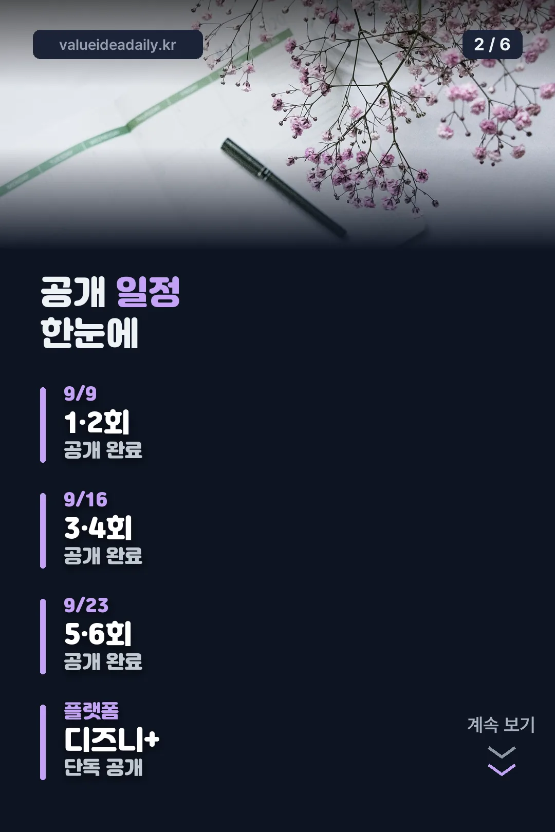 공개 일정 정리